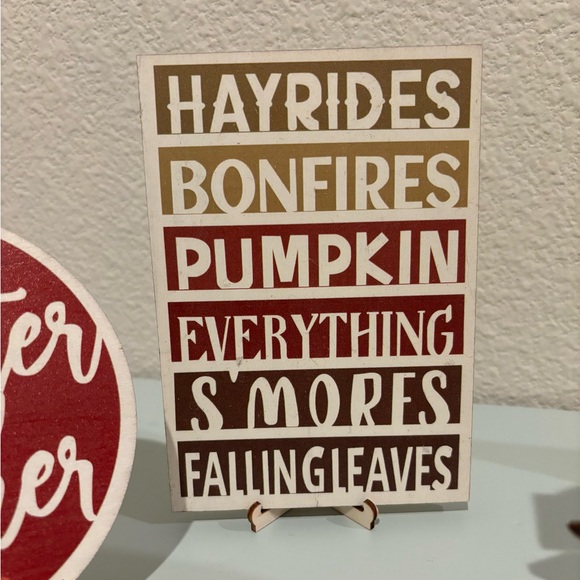 Set of mini fall decor wood signs, new - Picture 4 of 12